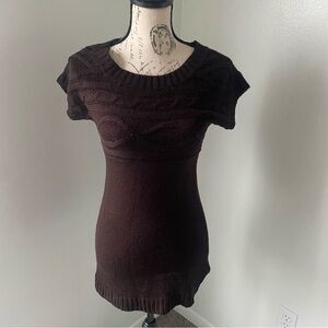 lei Junior’s Y2K Brown Knit Sweater Dresss